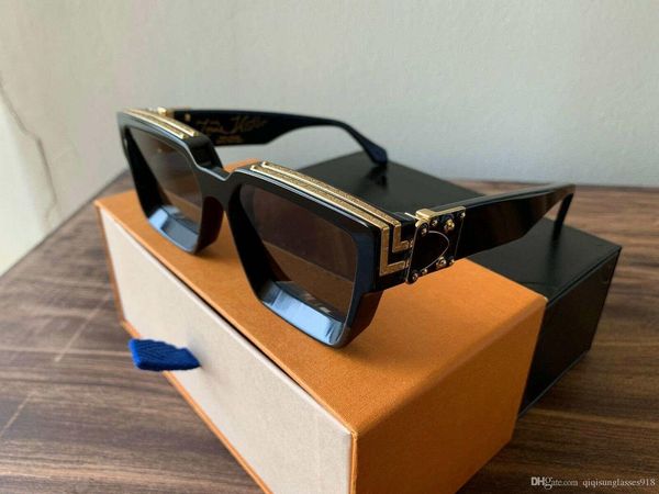

2019 luxury millionaire m96006wn sunglasses full frame vintage designer sunglasses for men shiny gold logo sell gold plated 9600, White;black