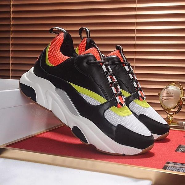 

mens shoes with origin box b22 black red and yellow canvas and calfskin sneaker lightweight autumn and winter style footwears