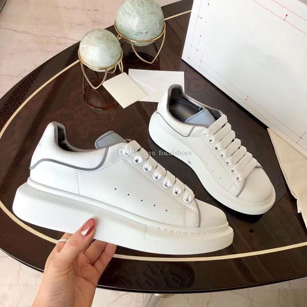 

luxury men shoes platform reflective sneaker women casual shoe white leather oversized sneaker designer platform shoe chaussures espadrilles, Black
