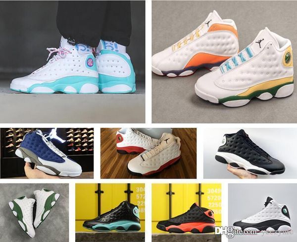 

2020 luxe mens snakeskin nakeskinjordanretro basketball shoes 13s he got game concord 45 23 ray pe 13 low bred men sports sneaker t, Black