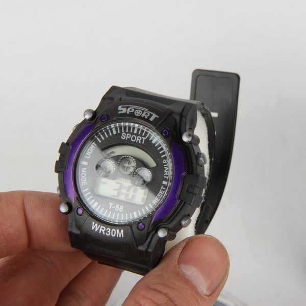 

children's sports 58 life colored light waterproof watch led colorful lights sports watch watch, Blue