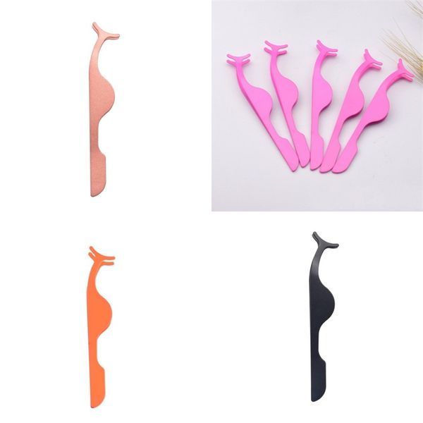 

stainless auxiliary eyelash curler rich colors eyelashs tweezers makeup lash accessories easy carry eye lash applicator clip 0 6jl e2