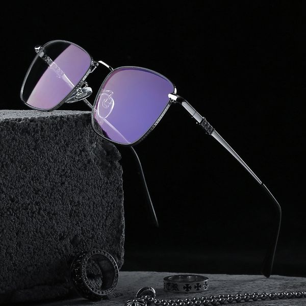 

fashionable cross-heart myopia anti-blue myopia glasses frame 202 wu yifan small frame glasses of the same style, Silver