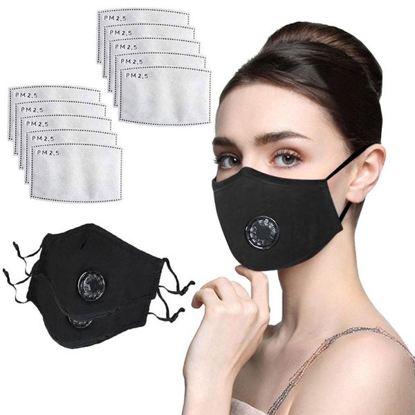 

reusable cotton comfy breathable earloop protect air fog respirator safety face for set sports washable hiking scarves, Black