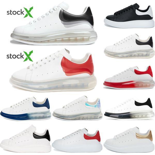

2020 new men shoes fashion women shoes mens leather lace up platform oversized sole sneakers white black casual shoes with box
