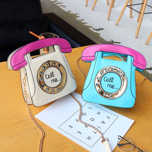 

womens handbags new fashion telephone style creative funny shoulder bag personalized phone zipper messenger bag