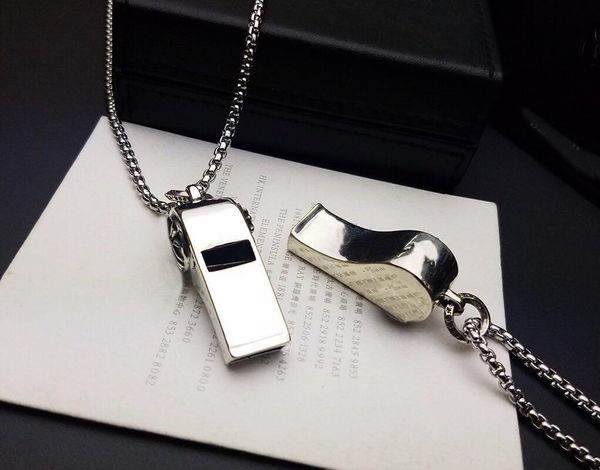 

fashion whistle necklace for lady design mens and women party wedding lovers gift hip hop jewelry, Silver
