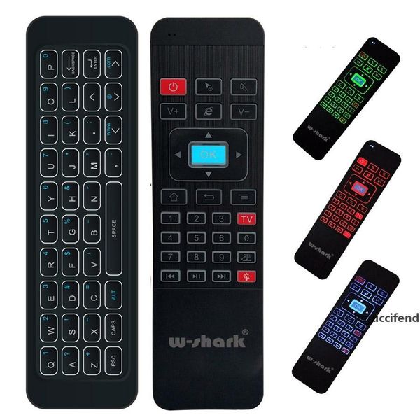 

w-shark mp3 air mouse backlight multifunction remote control wireless keyboard with backlit for android smart tv box pc mxq pro mx3