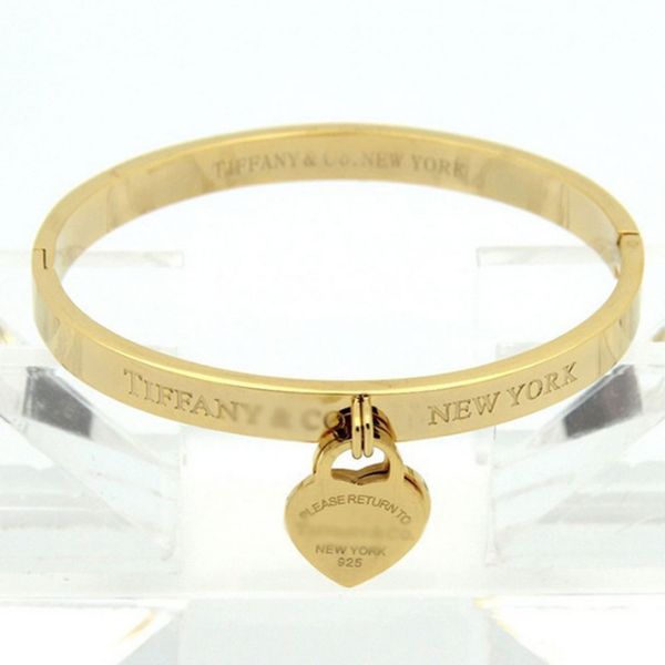 

double stainless steel bracelet jewelry peach rose gold bracelets heart-shaped bracelet color selection, Golden;silver