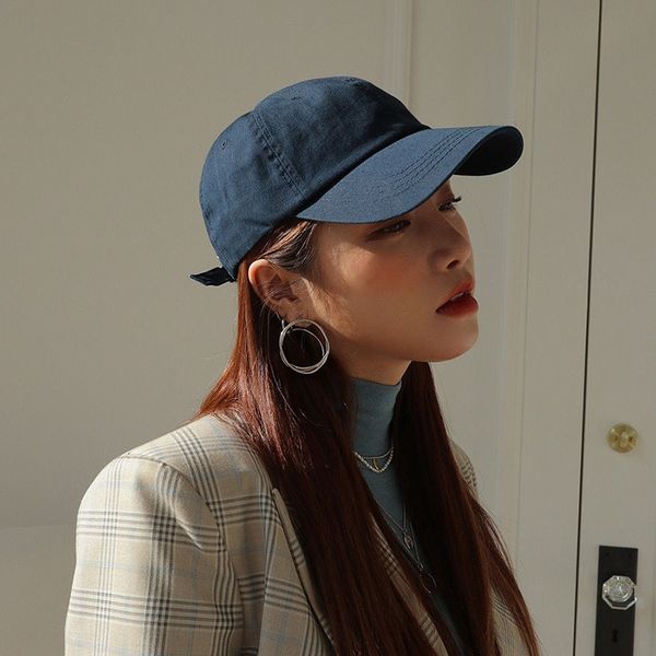 

men's solid color cap men's fashion brand big head circumference versatile big face baseball cap hat baseball hat ins, Blue;gray