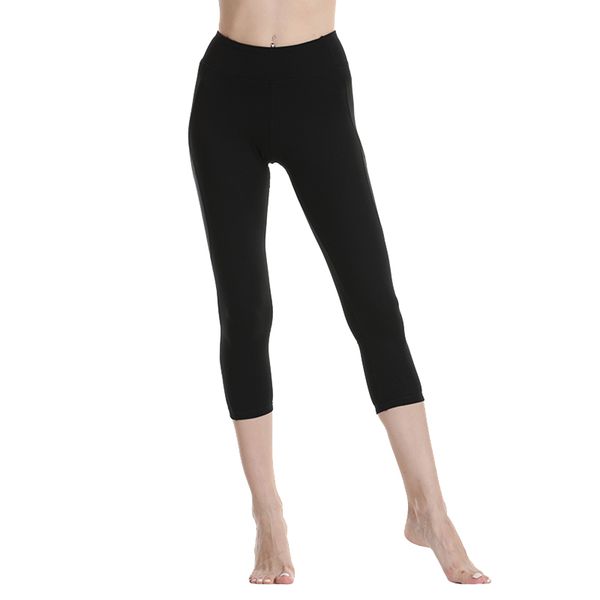 

women sports fitness yoga pants slimming cropped hip trousers black, White;red