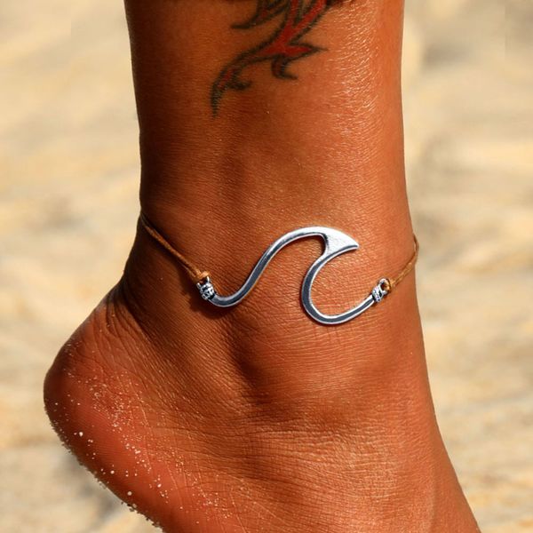 

famshin 2019 bohemian wave starfish pendant anklets for women stone beads shell anklet bracelets on the leg handmade jewelry t200714, Red;blue