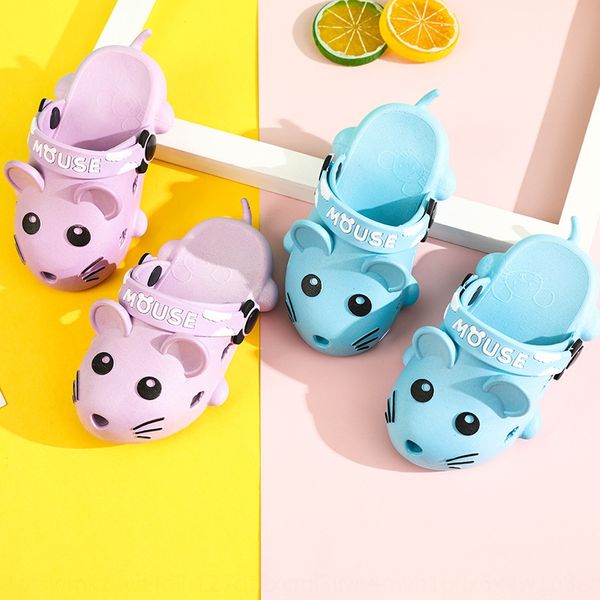 

new wo baby cartoon little baotou soft bottom new men' and women' baby cartoon little and sandals baotou soft bottom sandals, Black;grey