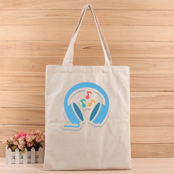 

fashion creative headset 3d digital printed girls and womens canvas tote bags suits for shopping,gift,wedding, birthday or others