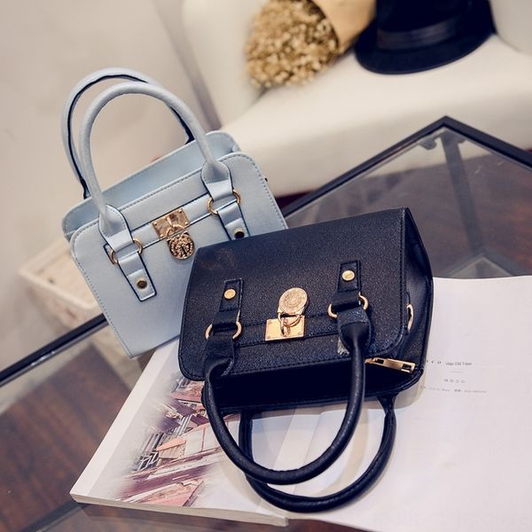 

2020 new fashion women's sweet hand shoulder lady round lock texture styling shoulder crossbody bag hand bag, White