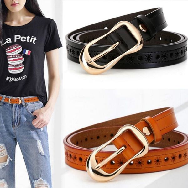 

ashion women genuine leather belts luxury design female waist strap pin buckle belt for lady waistband, Black;brown