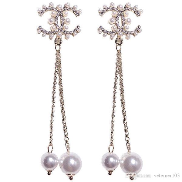 

2020fashion designer jewelry earrings women wedding earrings white pearl big earings flower earring, Golden