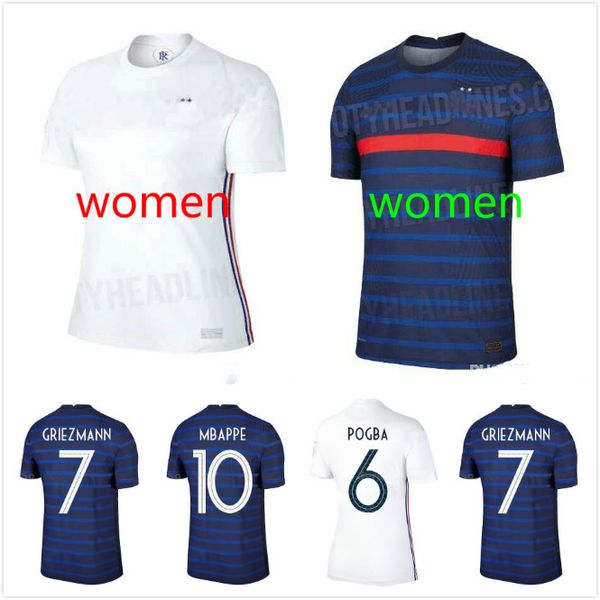 

2020 2021 франций женщин трикотажных изделий футбола pogba griezmann паого кант mbappe футбольных рубашки 19 20 pavard дом вдали femmes майо, Black;yellow