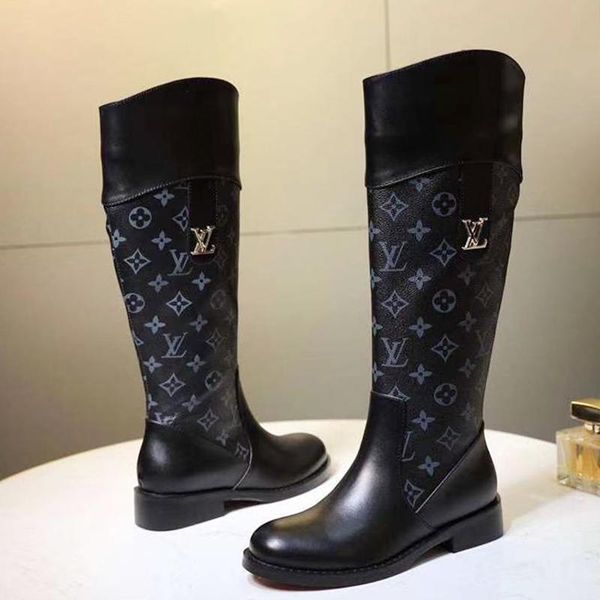

women boots shoes leather plus size bottes chaussures de femme high womens shoes fashion zipper w23 knee boots casual shoes for women, Black