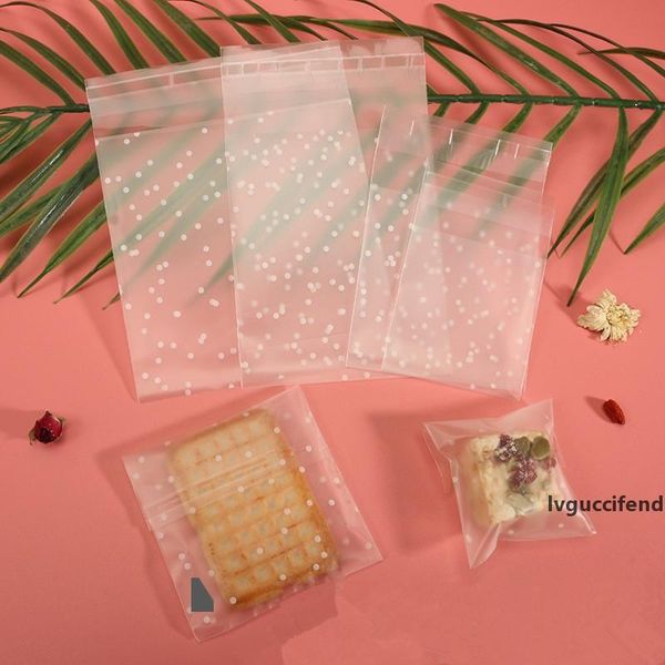 

100pcs white dots candy cookies package gift packing bag plastic biscuits packaging bread baking supplies party wedding decor
