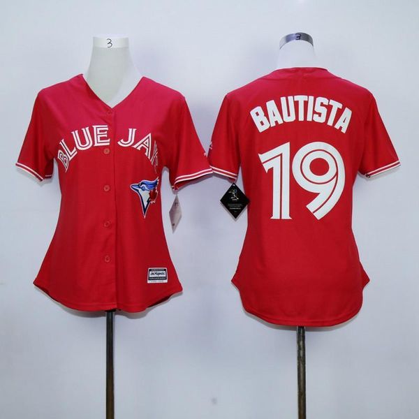 

2019 womens 19 jose bautista alternate flexbase stitched white red blue retro jerseys, Gray