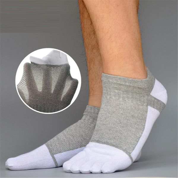 

20201 pair sports socks men women comfortable thin five-finger socks section short splicing mesh stitching color cotton, Black