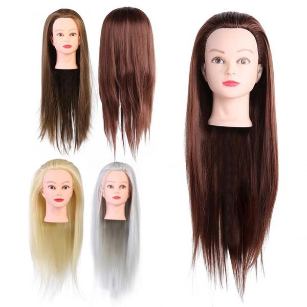 

hair bun maker professional salon cosmetology hairdressing practice head mannequin dolls training model styling tools, Brown