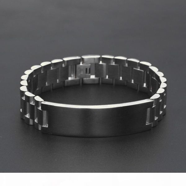 

новые мужские часы браслет позолоченный из нержавеющей стали ссылки манжета браслеты hip hop ювелирные изделия для мужчин подарок, Black