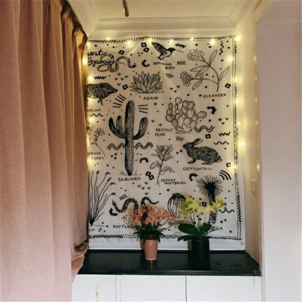 

saguaro hippie tapestry wall hanging fabric boho decor ouija wall cloth tapestries carpet gobelin tapestry cactus mandalas