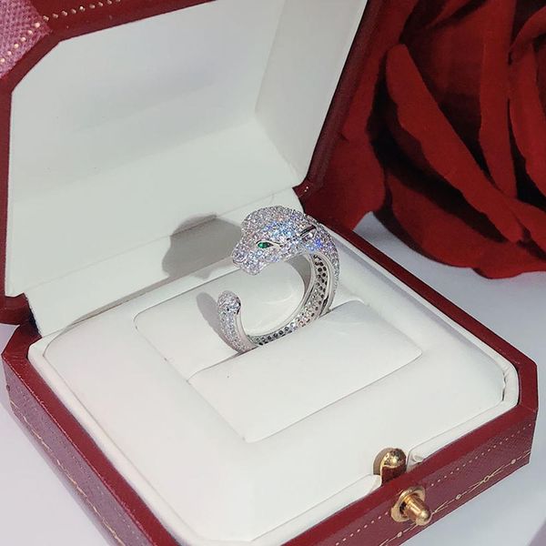 

explosive money animal leopard ring neutral personality ring twinkle superior quality s925 silver rings luxury leopard ing, Golden;silver