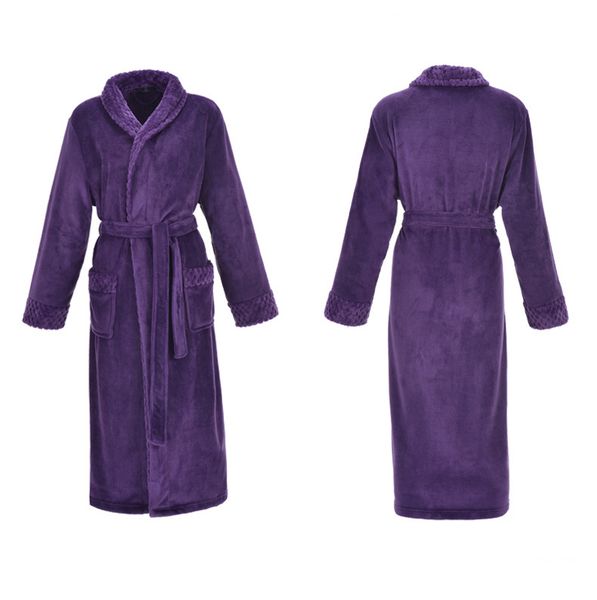 

фиолетового толстых теплых женщины ватка кимоно robe lovers пара nightgown женской ванна платье пижама мужчина большой ночное -xxl, Black;red