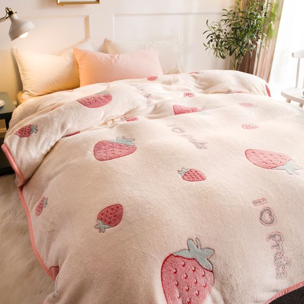 

blanket thick coral fleece warm blanket for winter velvet plush throw floral pattern modern for couch travel