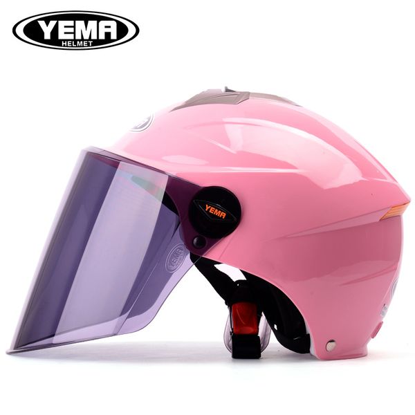 

motorcycle helmet double lens summer scooter motorbike uv blocked half open face helmet motorcycle dual visor light strip