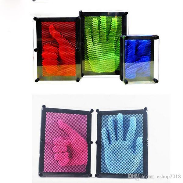 

1pc plastic toy funny game 3d clone shape pin art shoumo variety colorful needle child get face palm model