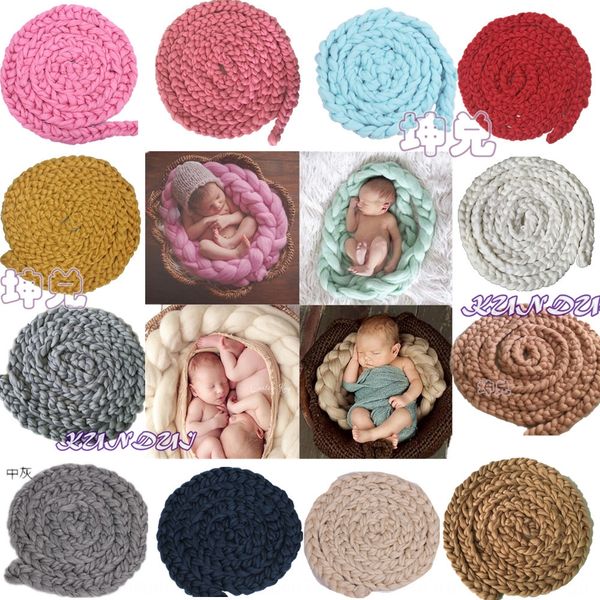 

gn9tk newborn hand-woven braid fillers baby wool newborn pgraphy blanket props hand-woven braid fillers baby pgraphy props wool blan, Blue;gray
