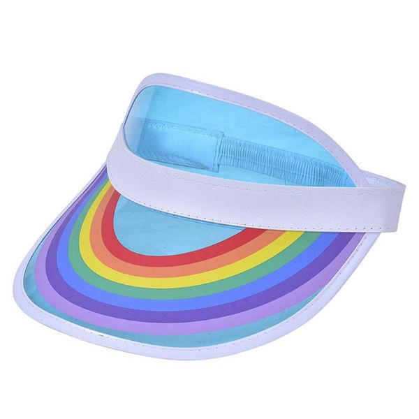 

clear candy color empty baseball cap rainbow uv protection sun hat 449f, Blue;gray