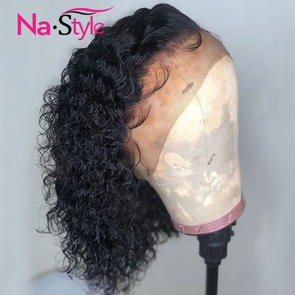 

curly bob wig human hair wig 13x6 deep part preplucked brazilian glueless frontal wig natural hair remy full end, Black