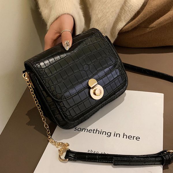 

stone pattern pu leather crossbody bags for women 2020 lady shoulder messenger bag female handbag chain hand bag