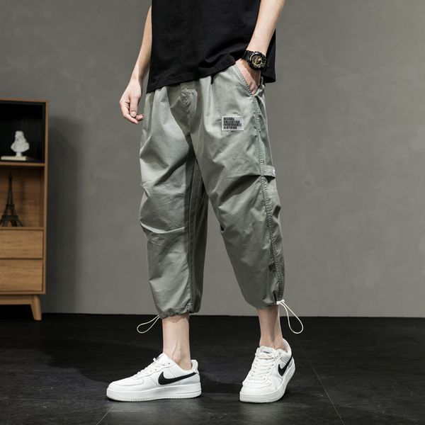 

2020 summer clothes style pants trousers black young safari men gray casual harem male capri-pants male loose omp205011 puaoi