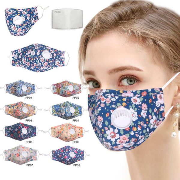 

pure cotton rose dust respirator designer face masks adjustable protective mask dust with filter breathable fashion face masks ahc661