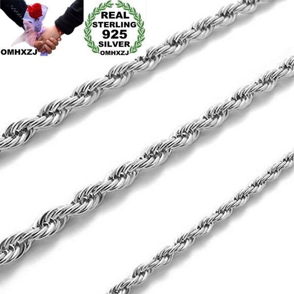 

omhxzj wholesale personality fashion party wedding gift silver 3mm rope chain 925 sterling silver chain necklace nc185