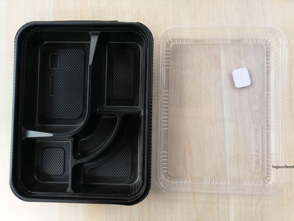 

new disposable 5 compartment lunch meal bento container food take out box food case tableware