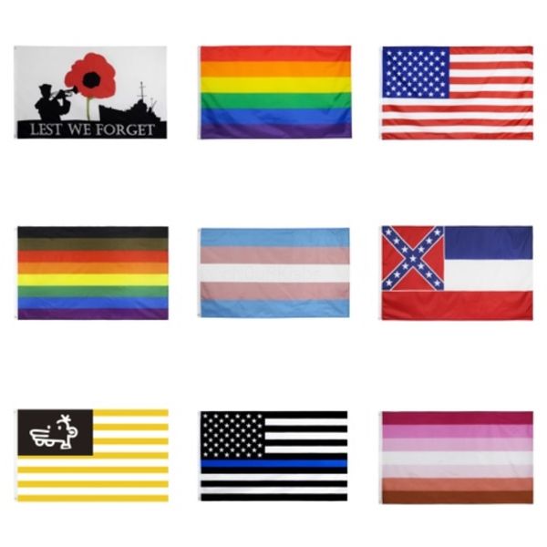 

9 styles 90*150cm decor banner trump flag usa donald john trump flags polyester head metal grommet personality decorative trump banner fl#97