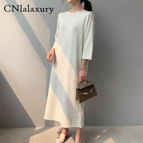 

autumn fashion women gray o neck casual loose sweater dress female winter casual long dresses pullovers robe femme vestido, Black;gray