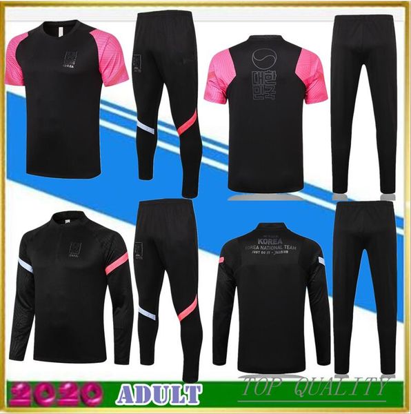 

2020 korea soccer tracksuit jacket 20 21 h m son b hwang h c hwang u j hwang c h kwon short sleeve football training suit polo shirt, Black