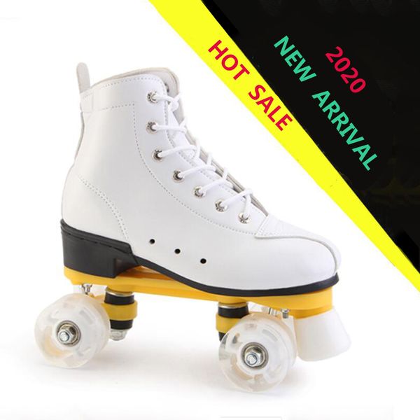 

double row roller skates patins skating rollers women's roller skates four-wheel skating rink white special