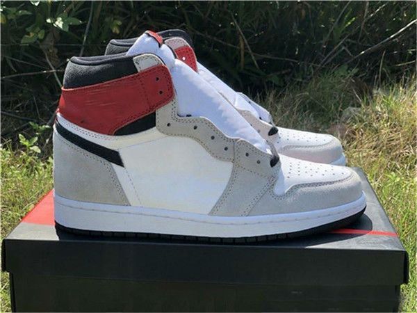 

2020 light smoke grey 1 high og white black varsity red 555088-126 1s basketball shoes designers