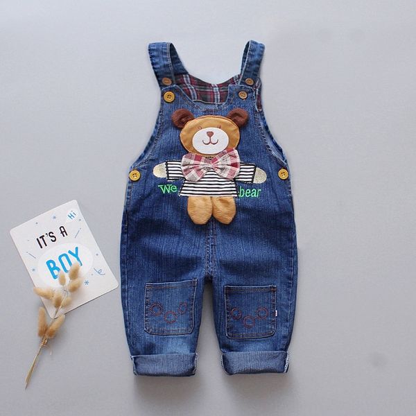 

boys and girls clothing children's loose pants baby children's suspender jeans and jeanssling jeanspants one-piece jeans baby clot, Blue