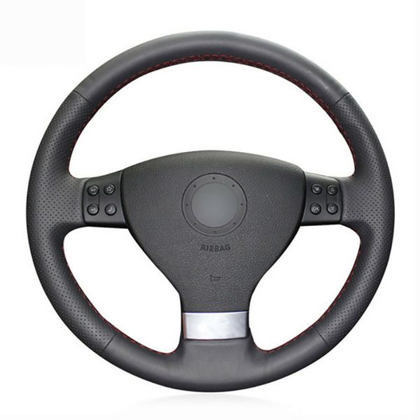 

diy customized pu steering wheel stitch on wrap cover for vw golf 5 polo