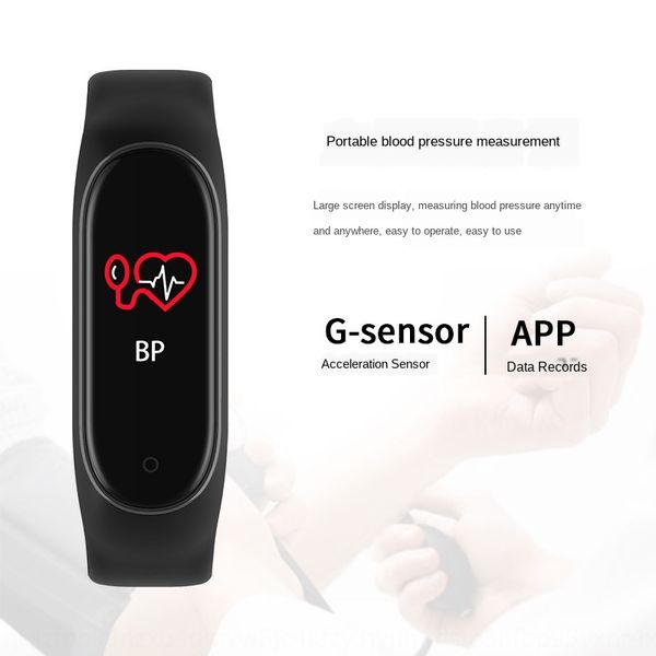 

color screen multi-functional bluetooth heart rate color screen bracelet movement pgraph sleep monitoring m4 intelligent bracelet, Blue
